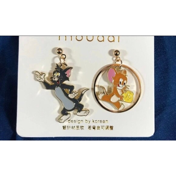 Tom and Jerry Cartoon Earrings - Picture 1 of 4